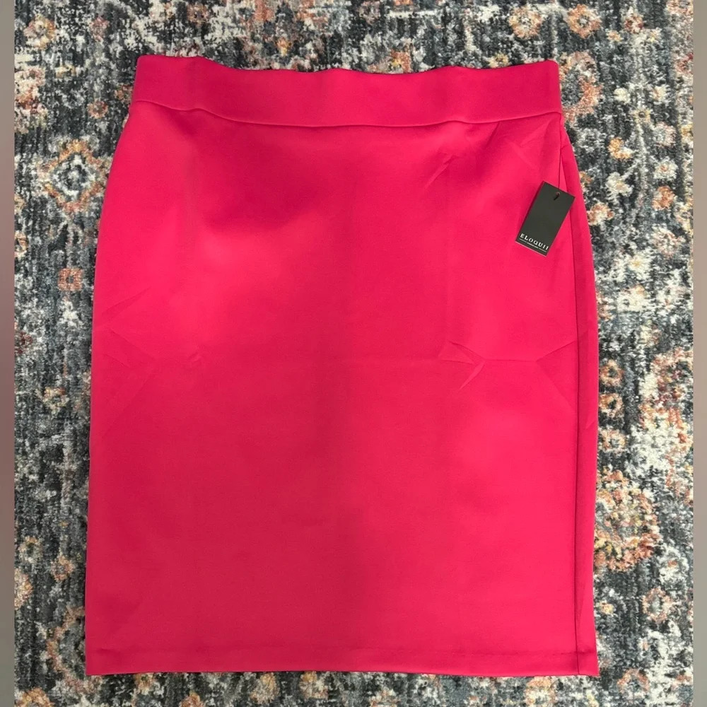 ELOQUII Neoprene Pencil Skirt - PINK